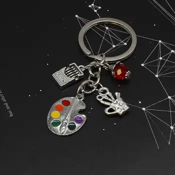 1 Maliarske Nástroje-Palety a Perlové Kefa Keychain Amulet Keychain DIY Keychain