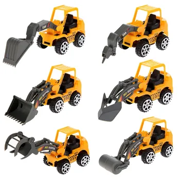Náhodne 6Pcs Inžinierstva Vozidla Deti Mini Auto Hračky Veľa Vozidla Súpravy Vzdelávacie Hračky Plastové Modelu Vozidla Stavebné Súpravy