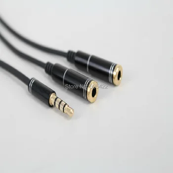 500pcs/veľa Nových 3,5 mm Audio Kábel, Slúchadlá Slúchadlá Slúchadlá Mužov 1-2 Dual Žena Y Splitter Kábel Adaptéra