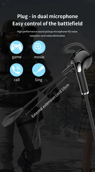 In-Ear Káblové Slúchadlá HiFi slúchadlá AKP9 Slúchadlá náhlavné súpravy pre Hranie hier, Odnímateľný Mikrofón Káblové