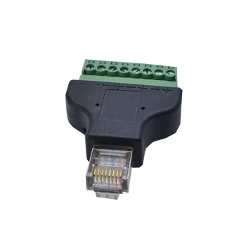 1pcs Ethernet RJ45 Samec Konektor Do AV Skrutkovacie svorky 8 Pin Blok CCTV Converter Adaptér RJ45 Žena veľkoobchod