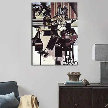 OUCAG Abstraktné Muž v Kaviarni olejomaľba Moderné Vytlačené Tlač a Plagáty, Obrázky, Maľby Nástenné Art Cuadros pre Obývacia Izba