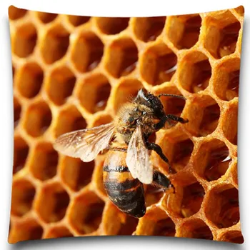 Včely vyrábajú med Štvorcový Vankúš posteľná bielizeň Izba Pohovka Kreslo Domov Hotel Dekoratívny Vankúš