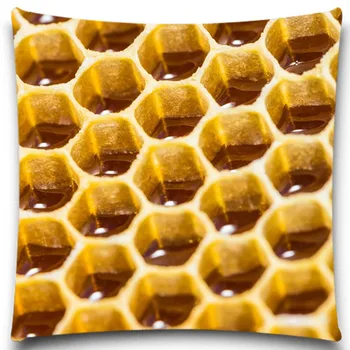 Včely vyrábajú med Štvorcový Vankúš posteľná bielizeň Izba Pohovka Kreslo Domov Hotel Dekoratívny Vankúš