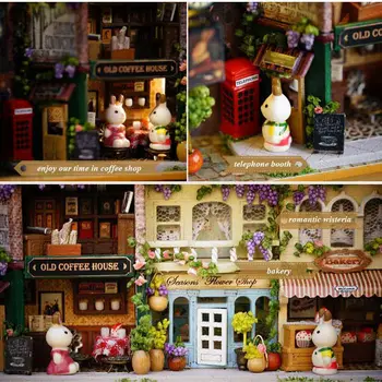 Drevené 3D HOBBY Ručné Box Divadlo, domček pre bábiky Miniatúrne Box Roztomilý Mini Doll House Montáž Súpravy Darček Hračky