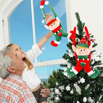 Vianočný Záves Držiteľ Veselé Vianočné Dekorácie Pre Domov Ozdoby Nový Rok 2021 Elf Bábika Vianoce Opony Pracky Domova