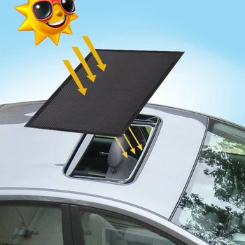 95cmx60cm Multifunkčné Auto Top Strecha strešné okno Sklo Slnečník Štít Pokrytie Tepelnej Izolácie Protislnečnú ochranu proti slnečnému žiareniu handričkou komár kryt