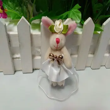 10 Ks Mini Spoločné Králik Oblečenie pre Bábiku Svadobné Šaty Súd Bunny Detská Hračka Dovolenku Darčekové Kytice urob si sám