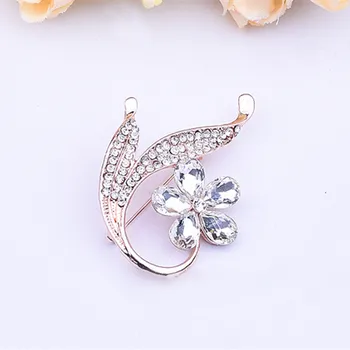 Nový príchod Kórea šperky Crystal kvet brošňa Sveter príslušenstvo pin Šatku, Šál odpočítanie dane Celkom Sklo kvet corsage pin