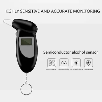 2020 Profesionálne Alkoholu V Dychu Tester Breathalyzer Analyzer Detektor Test Keychain Breathalizer Breathalyser DeviceLCD Obrazovke