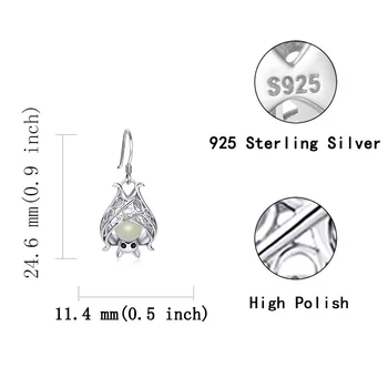 Nové 925 Sterling Silver Náušnice Bat Zvierat, Pestovanie Drop Náušnice pre Ženy, Strieborné Náušnice, Šperky Valentína Darček
