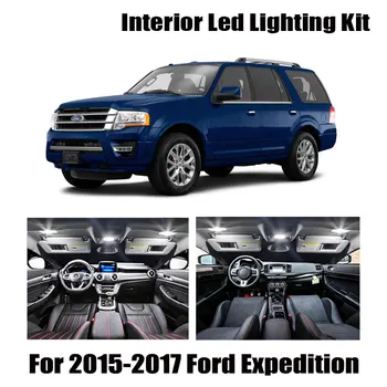 10 Žiarovky Biele Interiérové LED Auto Mapu Stropné svietidlo Kit vhodný Pre 2016 2017 Ford Expedície batožinového priestoru Cargo Licencia Lampa Žiadna Chyba