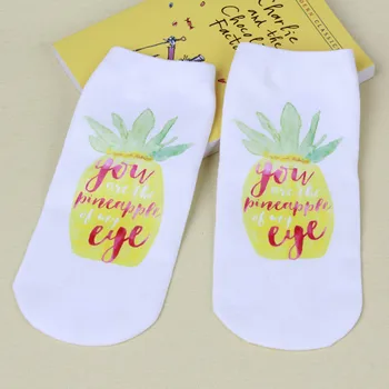 [WPLOIKJD]Jar/Leto 3 D Tlač Ženy Ponožky Krásne Ovocie, Kukurica, banány, Ananás, Banán Tvorivé Roztomilé Ponožky Harajuku Sokken