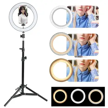 16 cm LED Stmievateľné USB Nabíjačka Selfie Krúžok Svetlo S mobilného Telefónu Klip Statív pre Fotografovanie Live Streaming make-up Studio Lampa