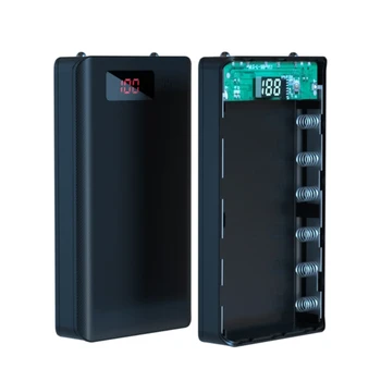 A6 LCD Displej DIY 6x18650 Batérie Prípade Power Bank Shell Prenosný Externý Box Bez Batérie Powerbank Protector