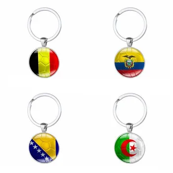 Belgicko Ekvádor Alžírsko Bosne a Hercegovine Národné Vlajky Crystal Prívesok Auto kľúčenke Reťazca Keyring Keychain