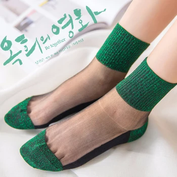 8 Farby Lesklé Ponožky, Sieťované Pančuchy Tenké Ženy Lete Kórejský Paletu Farieb Krištáľový Lesk Ponožky Lady Transparentné Oka