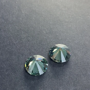 Lab Pestuje Voľné Moissanite Diamond 7,5 MM 1.35 Carat Vynikajúci Okrúhly Rez VVS1 Farba Svetlo Modrá Zelená Moissanite Kameň
