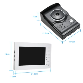 7inch TFT-LCD Farebný Displej Wird Video Dvere Phone1*Vnútorný Monitor 1*Vonkajšie Podporu Kamery na Nočné Videnie Nepremokavé Odomknúť Monitor