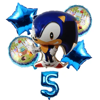 NOVÉ 6pcs/veľa Sonic the Hedgehog Balóny Superhrdina Sega Hra Fanúšikovia Fóliový Balón Chlapec Happy Birthday Party Deti Hračka Dekor Dodávky