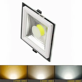 Pôvodné priamy predaj Stmievateľné 9W 15W 18W KLASU Panel Svetlo Zapustené KLASU Downlight Sklenený Kryt LED Spot žiarovka 85-265V/AC110V/AC220V