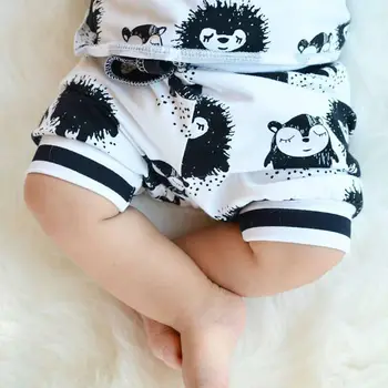 Horúce Roztomilý Novorodenca Dieťa, Dievča, Chlapec, Oblečenie Batoľa Detský Tlačený Vesta Topy T-tričko+krátke Nohavice Oblečenie Nastaviť Tepláková súprava