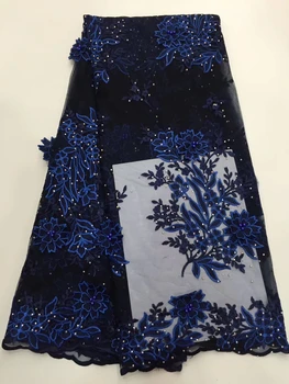 Najnovšie Afriky Čipky Textílie Vyšívané 3d Kvet Nigérijský Čipky Tkaniny Vysokej Kvality Krásnej francúzskej Čipky Textílie CD69