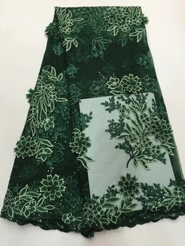 Najnovšie Afriky Čipky Textílie Vyšívané 3d Kvet Nigérijský Čipky Tkaniny Vysokej Kvality Krásnej francúzskej Čipky Textílie CD69