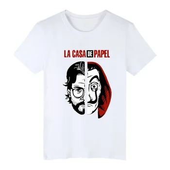 BELLA CIAO La Casa De Abstraktných T-SHIRT MASKA pre Dospelých Mužov Cartoon T Shirt Mužov Nové Unisex Tričko Shubuzhi