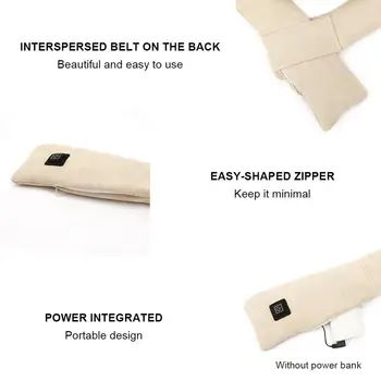 2020 Nový 3 Výstroj Ajustable Zime Šál Vyhrievané Šatku USB Nabíjanie Ženy Kúrenie Šatku šatku okolo krku Šál Plyšové Golier Šatky