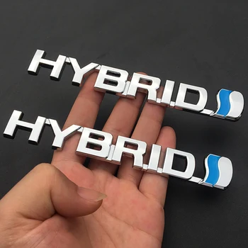 1pcs kovové 3D Auto Hybrid HYBRID, Auto Nálepky upravené osobnosti telo znak leaf stravovanie strane štítku nálepky auto styling Odznak
