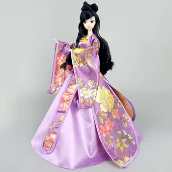 Fialová Cosplay Šaty Pre Bábiky Barbie 1/6 Tradičnej Čínskej Antickej Krásy Šaty, Kostým Party Večerné Šaty Pre Barbie