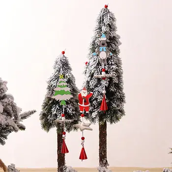 Santa Claus Drevené zvonkohry Prívesok Deti Hračky Vianočný Darček Snehuliak Visí Zvon Vianočné Dekorácie Pre Domov Navidad kerst