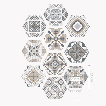 10pcs/veľa Hexagon Arabskom Dlaždice Nálepky Samolepiace Poschodí Dekorácie, Nálepky Pre obývaciu izbu Domov DIY Rekonštrukcii Tehlovej Tapety