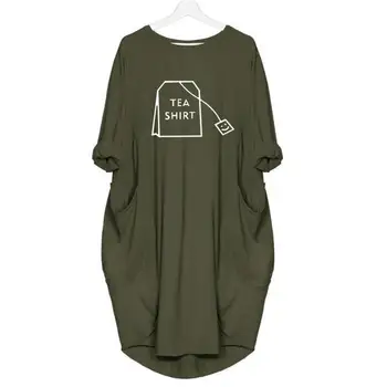 Nové Módne Vrecko ČAJU TRIČKO Listov Tlač T-Shirt Pre Ženy, Plus Veľkosť Harajuku Letné Topy Streetwear Bavlna Ženy Kyliejenner