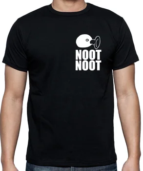 Pingu Noot Noot meme inšpiroval Čierne pánske tričko fit Kvalitné Bavlnené Tričko Značky Letné Štýl Cool Tričká