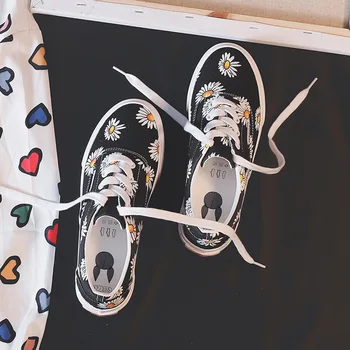 OLOME kórejská verzia jednoduché divoké farby, plátno topánky klasické ploché topánky študentov jeden topánky bežné topánky dámske