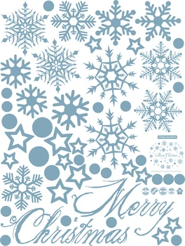 Veselé Chrstmas Star Snowflake Nálepky Nákupné Centrum Predviesť Vianočný Okno Zimné Samolepky Na Stenu Deti Miestnosti Dekorácie