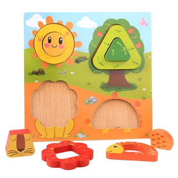 Detská Skladačka Puzzle Zodpovedajúce Stravovanie Dreva Raného Vzdelávania a Intelektuálny Rozvoj Kognitívnych Hračky pre deti,