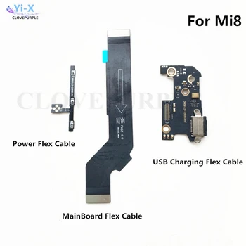 5 KS Silu, Objem a USB Nabíjanie Rada Flex Kábel & Doske Doske Pripojenia Flex Kábel Pre Xiao 8 MI8 Mi 8