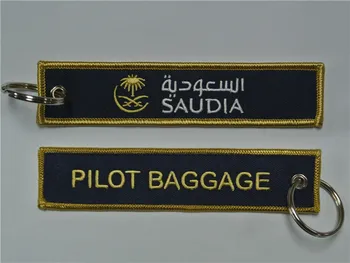 Saudia Airlines Pilot Batožiny, Tkaniny, Výšivky Keychain krúžok na kľúče