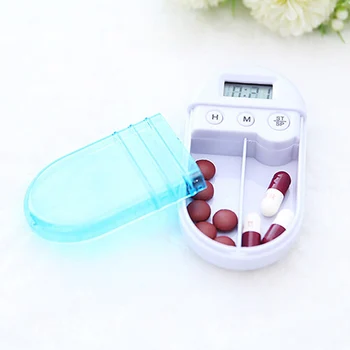 Mini Prenosné Tablety Pripomienka Drog, Alarm, Časovač Elektronickej Box LCD Digitálny Časovač Pilulku Poli Medicíny Pilulku Prípade Splitters 2 Rošty