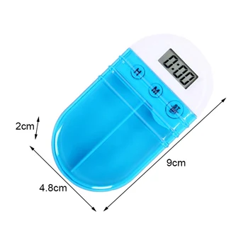 Mini Prenosné Tablety Pripomienka Drog, Alarm, Časovač Elektronickej Box LCD Digitálny Časovač Pilulku Poli Medicíny Pilulku Prípade Splitters 2 Rošty