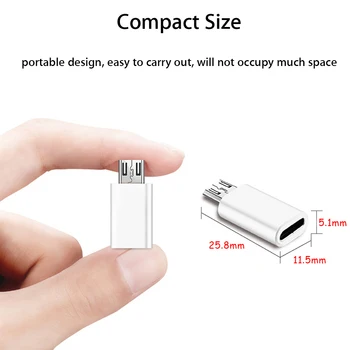 8 mm Dlhé USB Typu C Žien Na Male Micro USB Nabíjací Kábel, Adaptér Pre Blackview Oukitel Doogee Nabíjací Konvertor USB-C Cabel