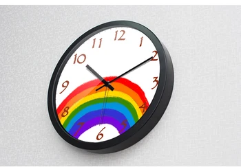 Cartoon Rainbow Nástenné Hodiny Moderný Dizajn Obývacia Izba Deti Sledovať Art Fashion Spálňa Tichý Zegar Na Sciane Quartz Hodiny LL60WC