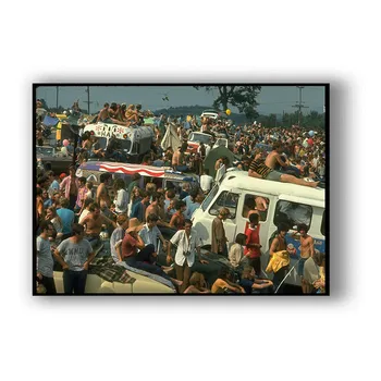 Woodstock Rock Festival Samolepky Na Stenu Biely Kriedový Papier Výtlačky S Vysokým Rozlíšením Domáce Dekorácie