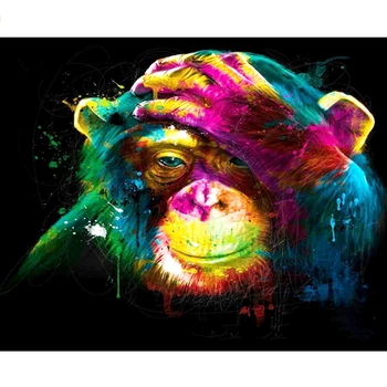 Maľovanie Podľa Čísel DIY Dropshipping 40x50 50x65cm Maľované opice Zvierat Plátno Svadobné Dekorácie Umenie obrázok Darček