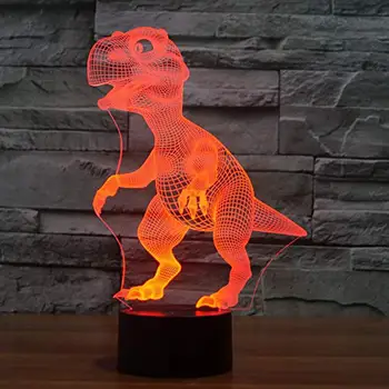 Halloween 3D Dinosaura LED Lampa 7 Farieb Dotykový Ovládací Nočné Svetlo Deti Darčeky, Obývacia Izba, Spálňa Stôl Dekorácie