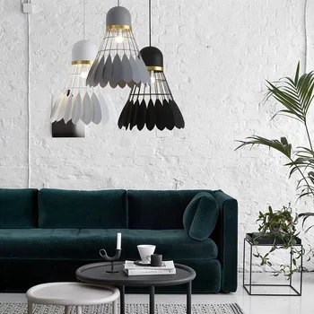 Nordic Bedminton Prívesok Lampy Železa LED Svietidlo Prívesok Svetlá pre Obývacej Izby, Spálne, Kuchyne Domov Svietidlá Dekor E27