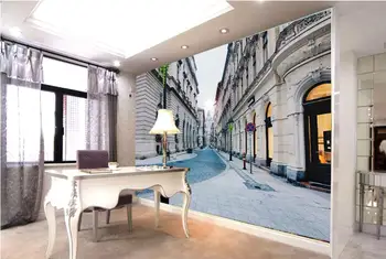 Európska Ulice Mesta Alley Architektúry Foto Tapety pre Obývacia Izba, Spálňa Steny 3D Moderné Domáce Zlepšenie Stenu Papier 3D